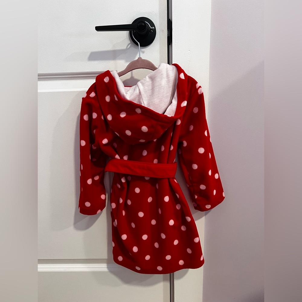 3/$20 Red Polka Dot Hooded Robe - Picture 5 of 7
